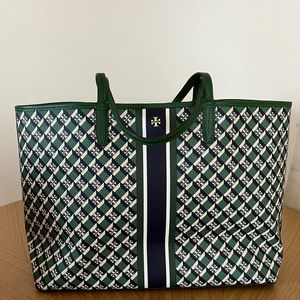 Tory Burch Geo Logo Large Shopping Tote Bag